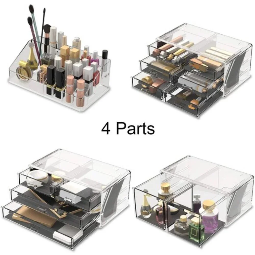 New Makeup Cosmetic Organizer, Clear 12-Drawer Storage Case for Vanity & Display